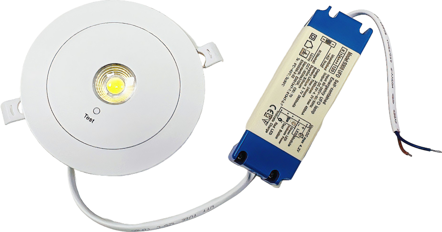3W LED Emergency Ceiling Light Spotlight, Bright Cool White, 3 Hours Battery Operation Time
