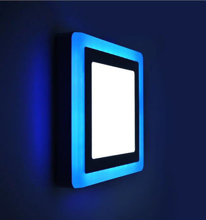 Round / Square Blue+Cool White LED Panel Light, Surface Mounting, 18+6W