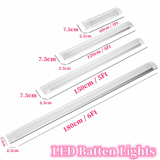 LED Batten Light, Bright Cool White Light Colour, 2Ft / 4Ft / 5Ft / 6Ft Length