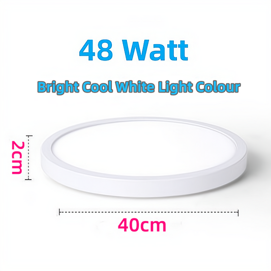 Large Size 40cm Diameter, 48W LED Ceiling Light, Slim Design, Bright Cool White 6500K