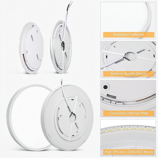 Large Size 40cm Diameter, 48W LED Ceiling Light, Slim Design, Bright Cool White 6500K