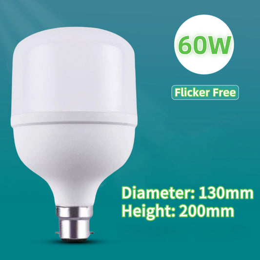 Large 60 Watt Super Bright LED Bulb, Bright Cool White Light Colour, E27 / B22 Fitting