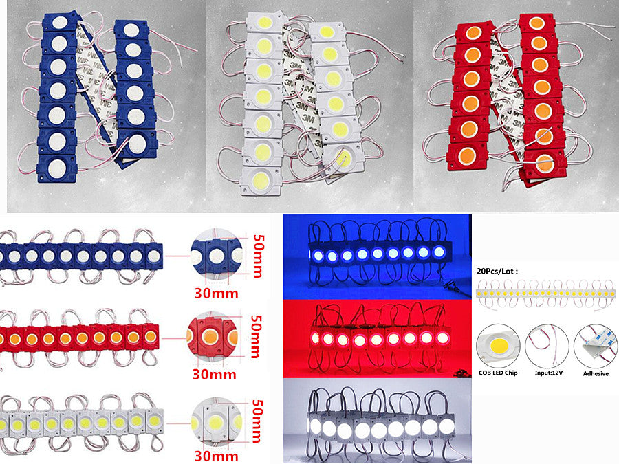 12V Powered LED Module Light, Self Adhesive Tape, For Signboard, Shopping Window, Car, Van, Lorry