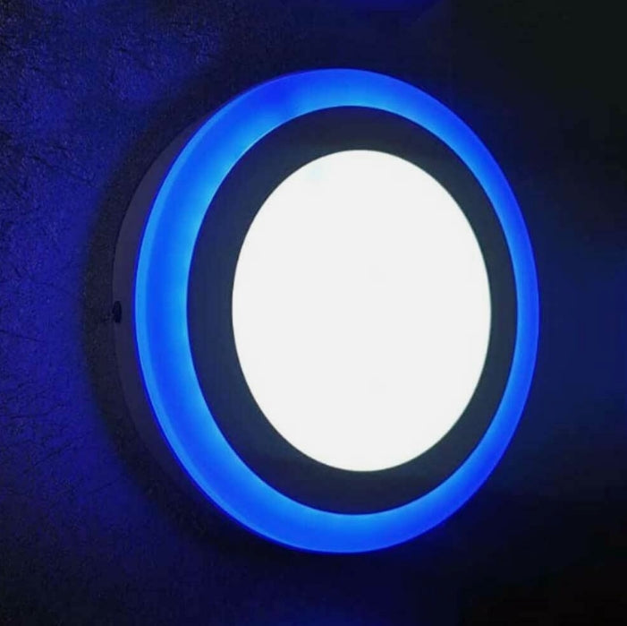 Round / Square Blue+Cool White LED Panel Light, Surface Mounting, 18+6W