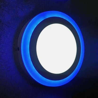 Round / Square Blue+Cool White LED Panel Light, Surface Mounting, 18+6W