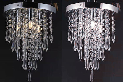 Luxury LED Crystal Chandelier Ceiling Light for Living Room Kitchen Hallway Bedroom, 25cm Diameter