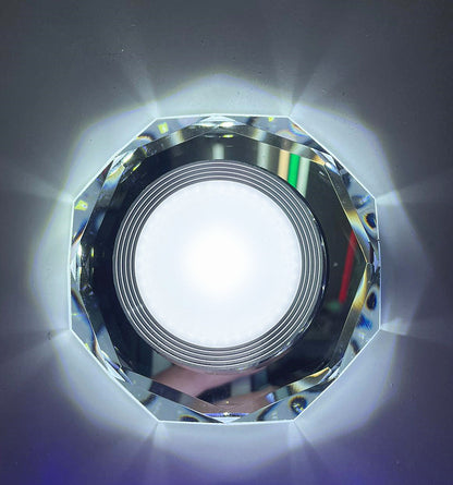 9W K9 Glass Crystal Recessed Ceiling Light, Dual Tone Downlight, Spot Light, Two Power Supplies