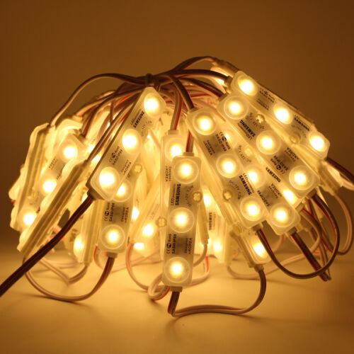 50Pcs Ultra Bright 12V Powered LED Module Light IP68 waterproof Self-Adhesive Back Tape, Cool White / Warm White