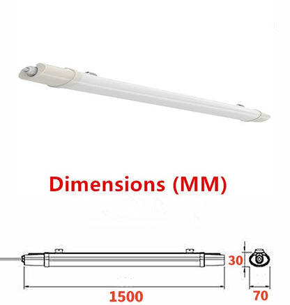 5Ft 150cm Waterproof LED Batten Light, Bright Cool White